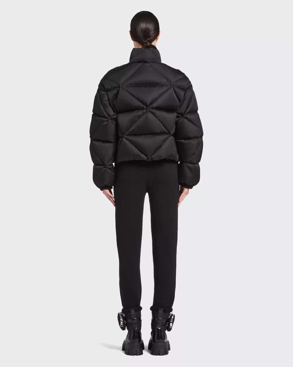 Prada Chaqueta De Plumón Corta De Gabardina De Re-nylon^Mujer ROPA DE ABRIGO