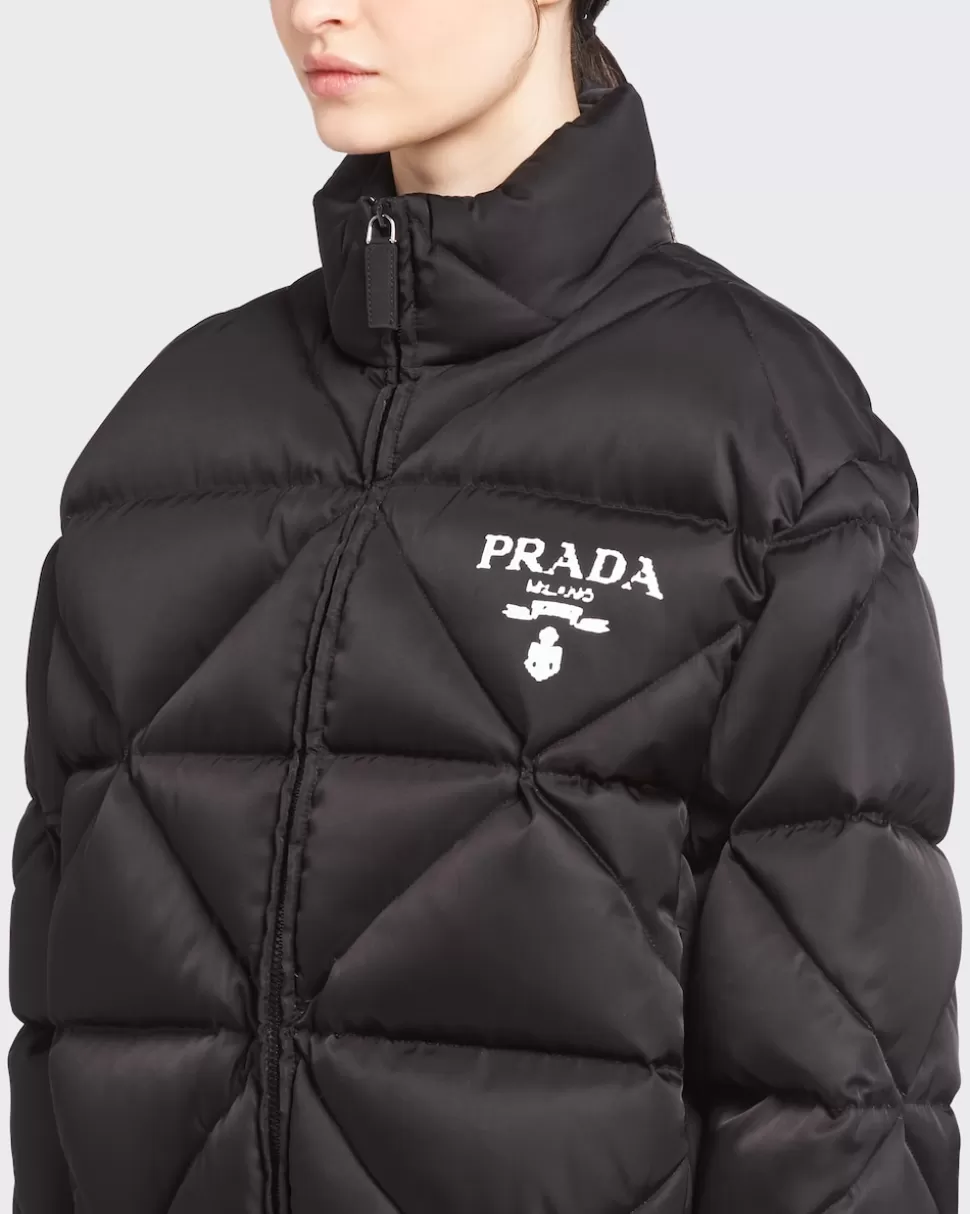 Prada Chaqueta De Plumón Corta De Gabardina De Re-nylon^Mujer ROPA DE ABRIGO