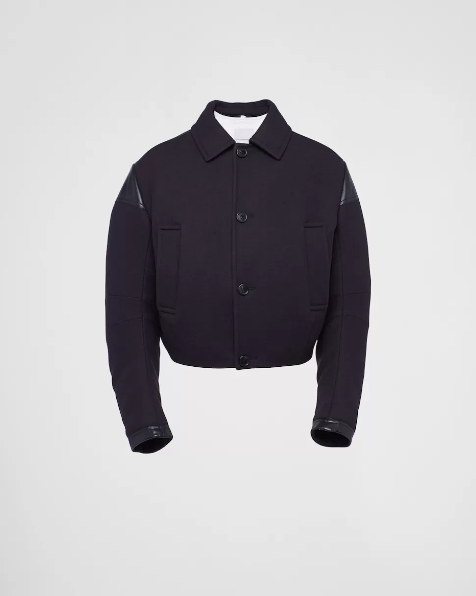 Prada Chaqueta De Plumón Corta De Mezcla De Lana^Hombre ROPA DE ABRIGO