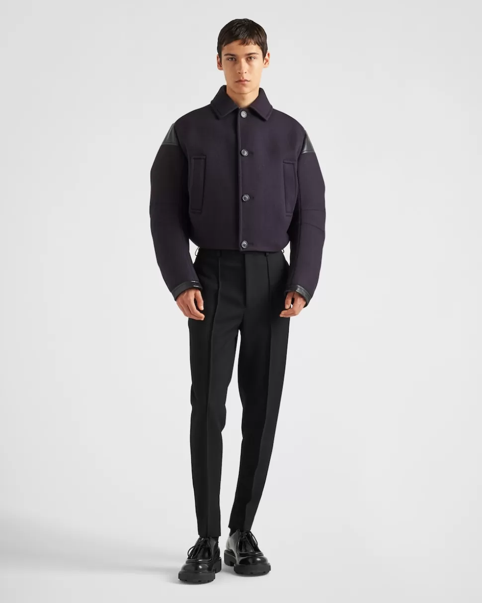Prada Chaqueta De Plumón Corta De Mezcla De Lana^Hombre ROPA DE ABRIGO