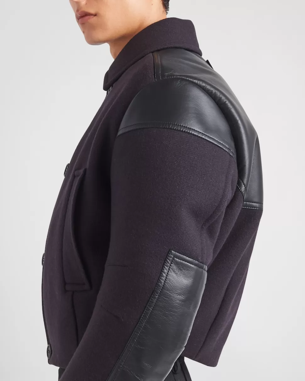 Prada Chaqueta De Plumón Corta De Mezcla De Lana^Hombre ROPA DE ABRIGO