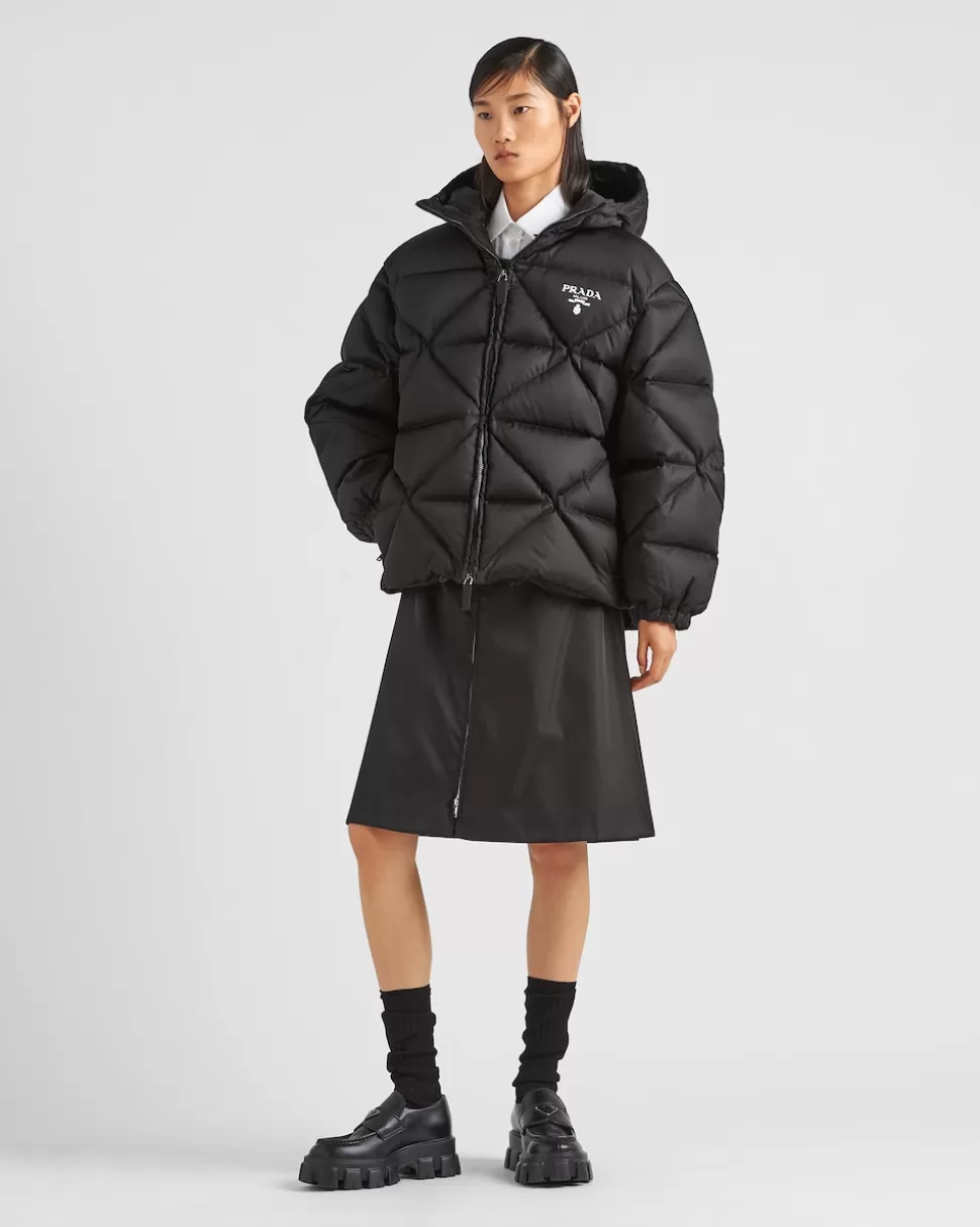 Prada Chaqueta De Plumón Holgada De Gabardina De Re-nylon^Mujer ROPA DE ABRIGO