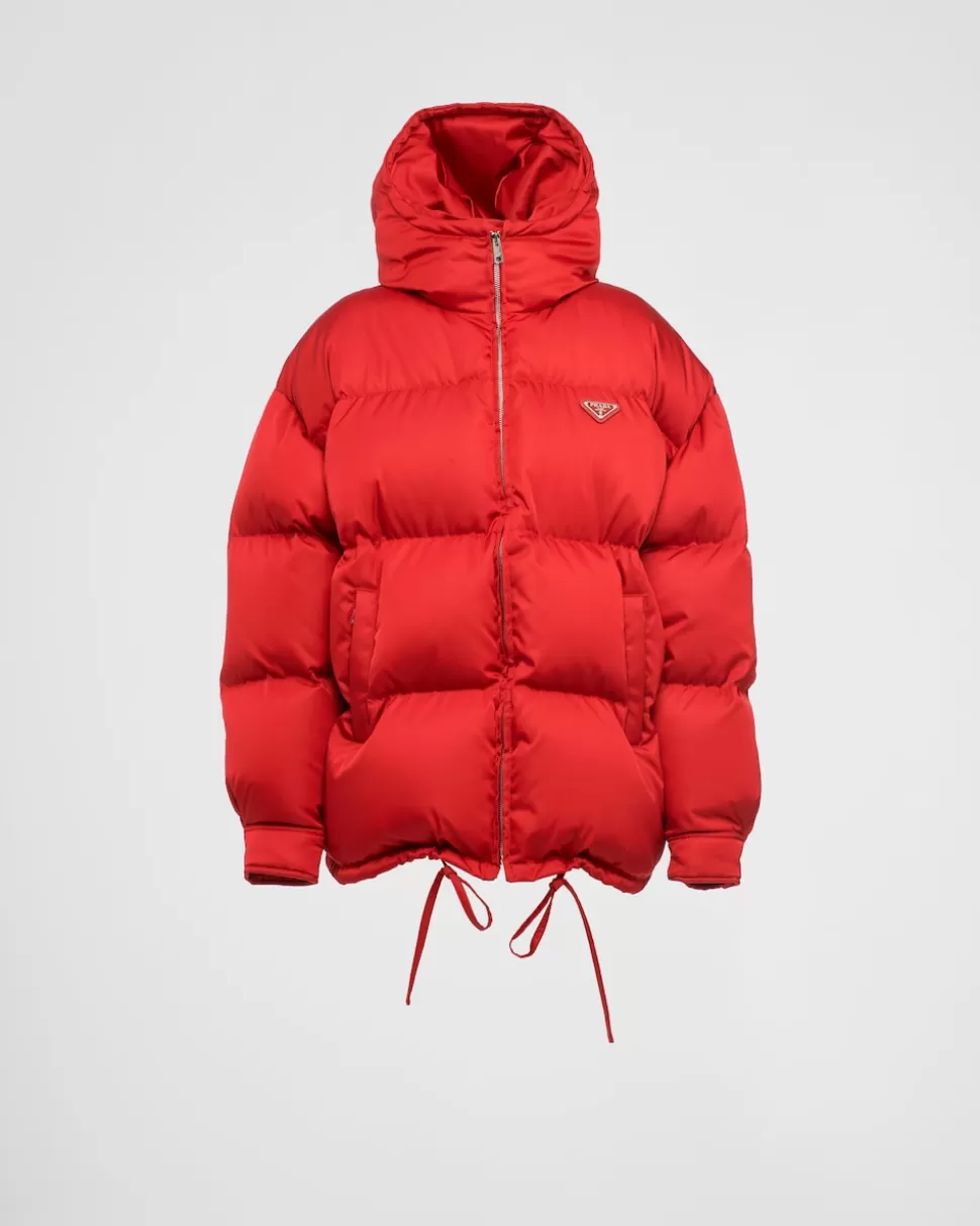Prada Chaqueta De Plumón Y Re-nylon Con Capucha^Mujer ROPA DE ABRIGO