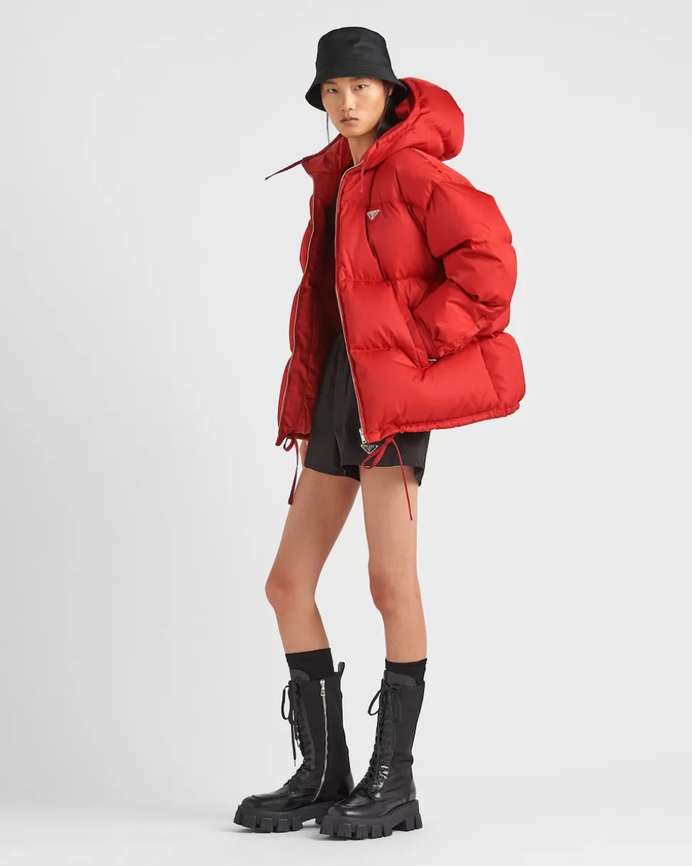 Prada Chaqueta De Plumón Y Re-nylon Con Capucha^Mujer ROPA DE ABRIGO