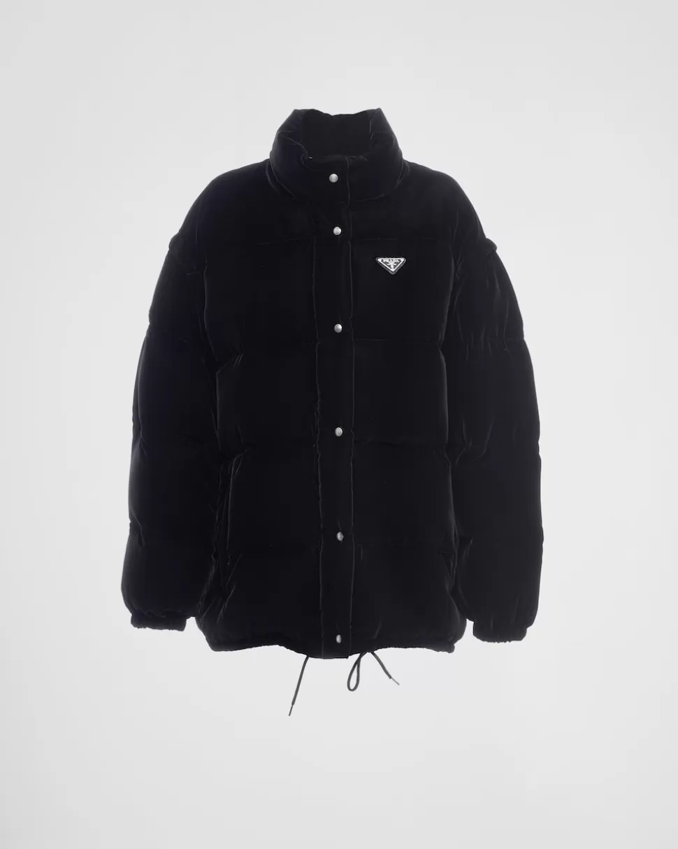 Prada Chaqueta De Plumón Y Terciopelo Convertible^Mujer ROPA DE ABRIGO