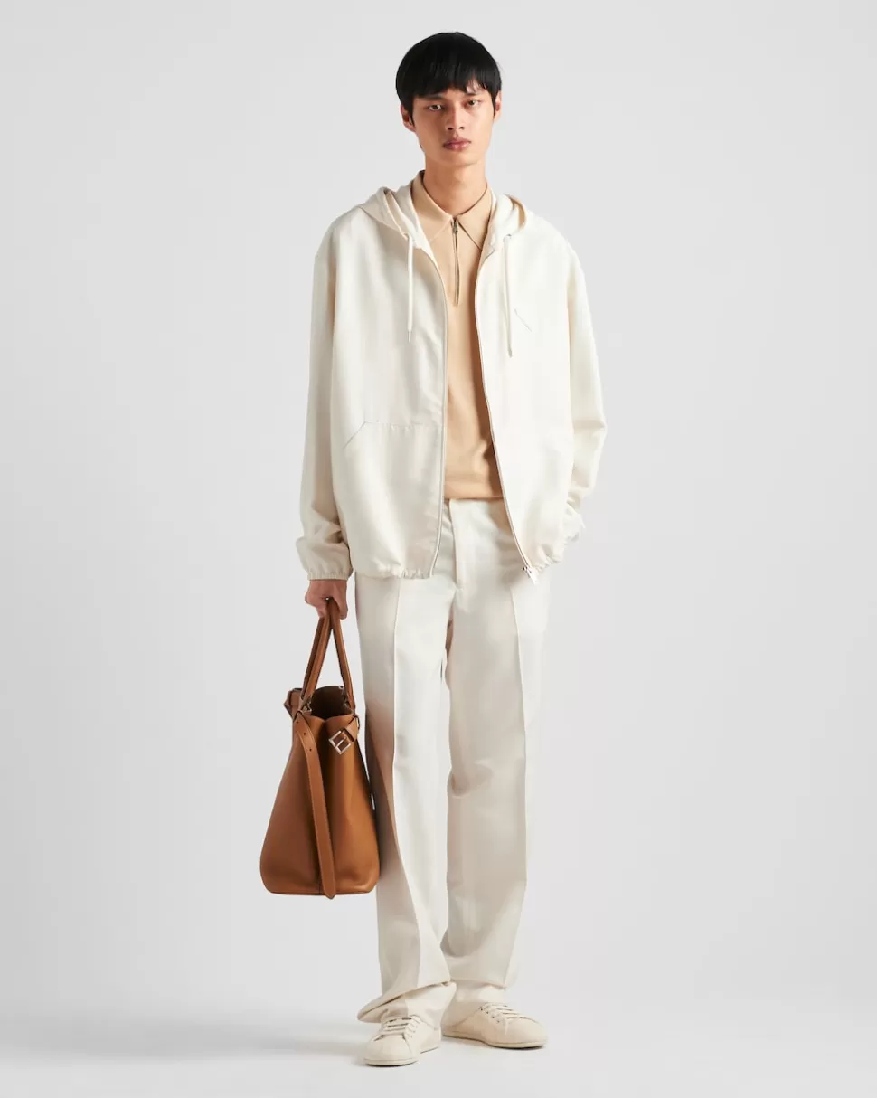 Prada Chaqueta De Seda Con Capucha^Hombre ROPA DE ABRIGO