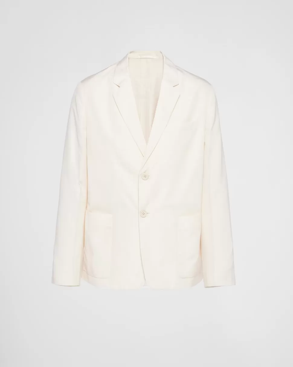 Prada Chaqueta De Seda De Botonadura Simple^Hombre CHAQUETAS Y ABRIGOS