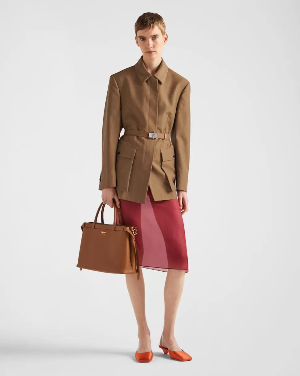 Prada Chaqueta En Kid Mohair De Botonadura Simple^Mujer CHAQUETAS Y ABRIGOS
