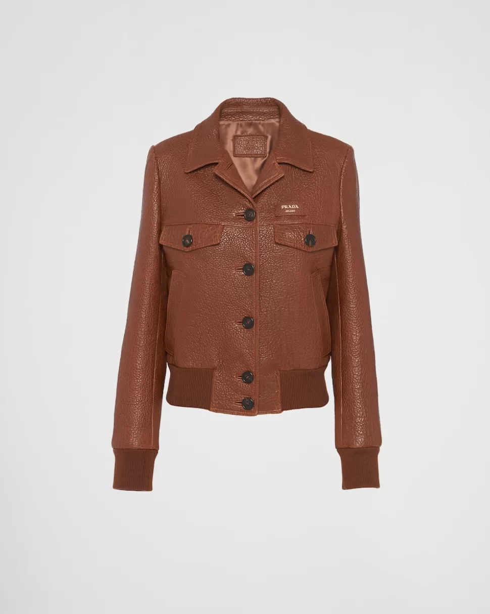 Prada Chaqueta En Piel De Napa^Mujer ROPA DE PIEL