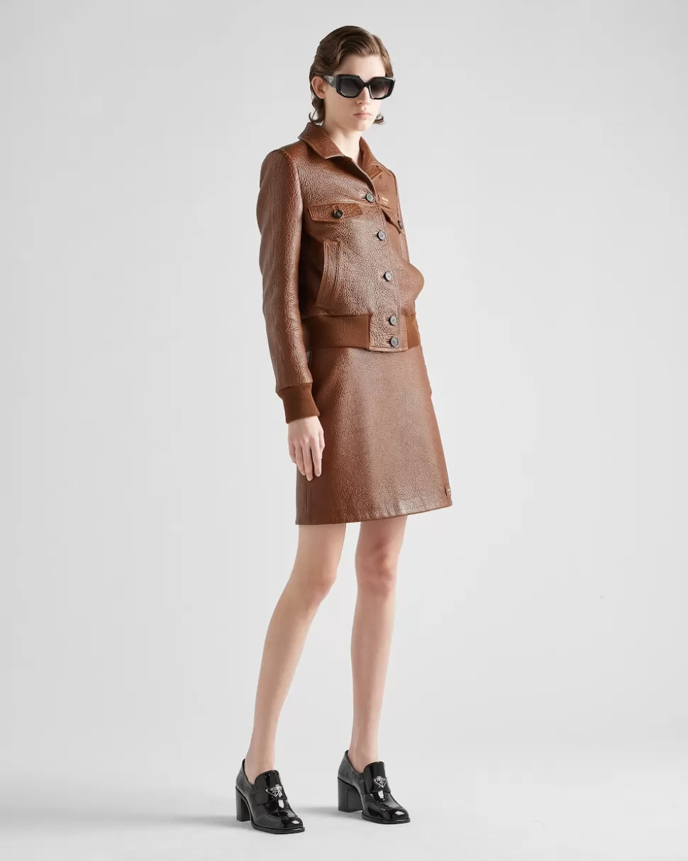 Prada Chaqueta En Piel De Napa^Mujer ROPA DE PIEL