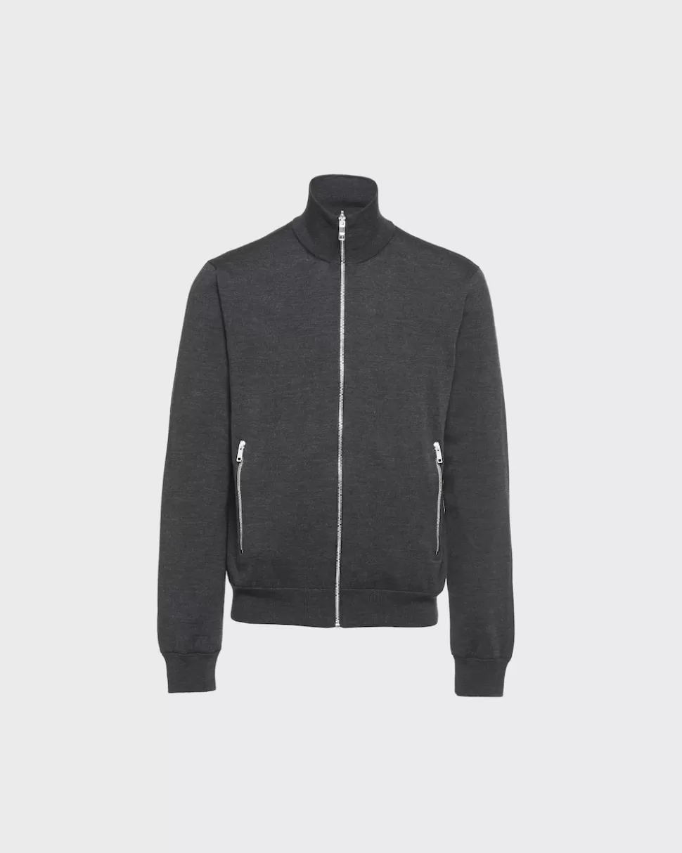 Prada Chaqueta Reversible De Lana Y Re-nylon^Hombre TEJIDOS DE PUNTO