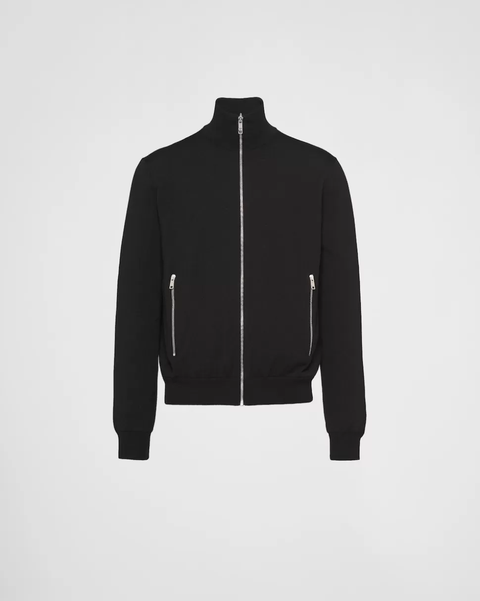Prada Chaqueta Reversible De Lana Y Re-nylon^Hombre TEJIDOS DE PUNTO