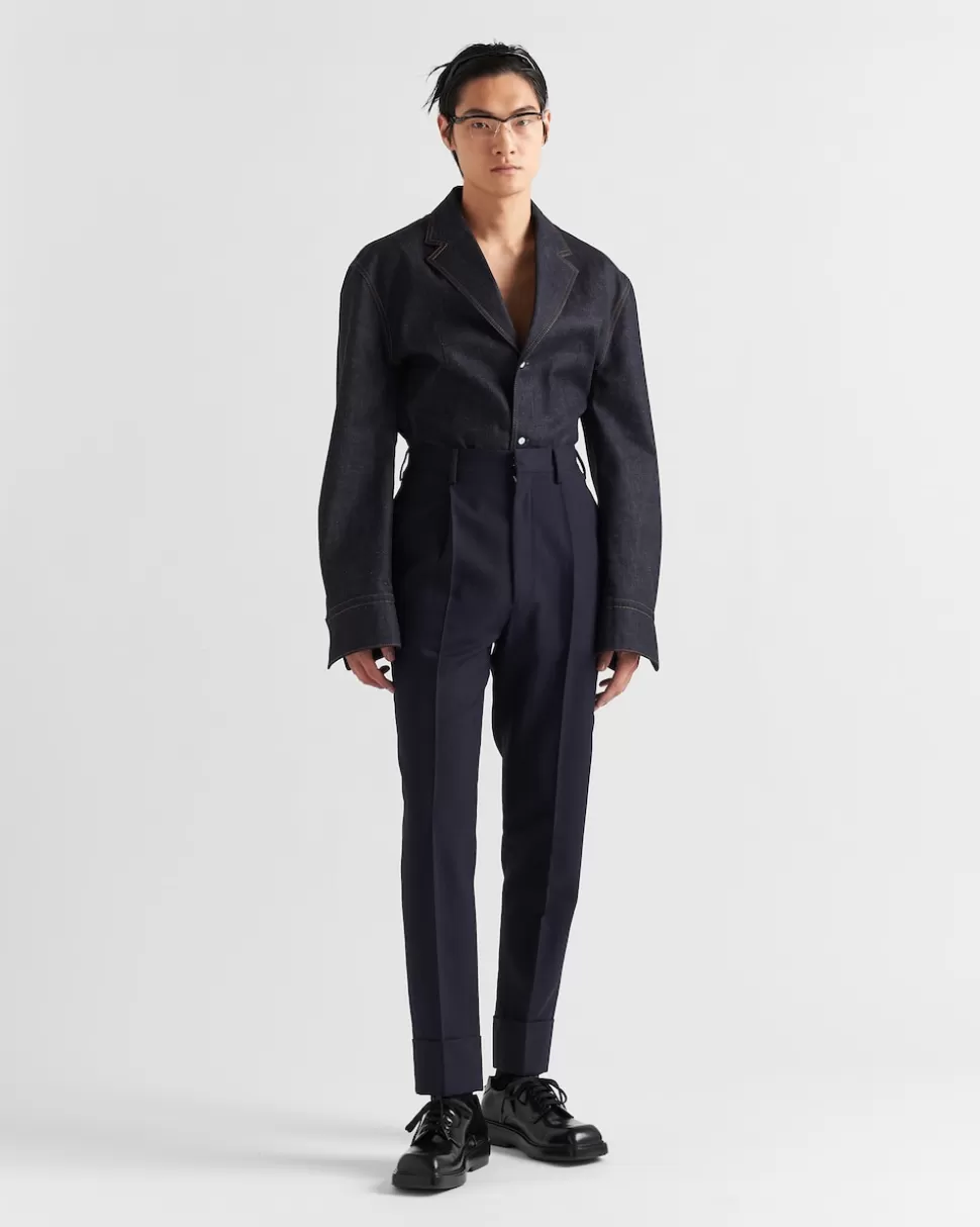 Prada Chaqueta Vaquera De Botonadura Simple^Hombre TEJIDO VAQUERO
