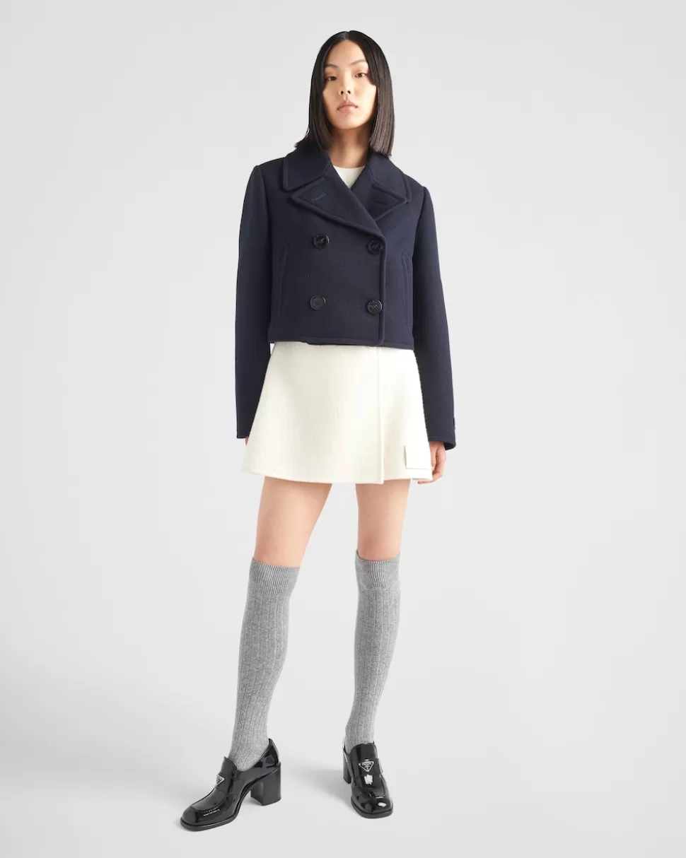 Prada Chaquetón De Paño De Botonadura Doble^Mujer CHAQUETAS Y ABRIGOS