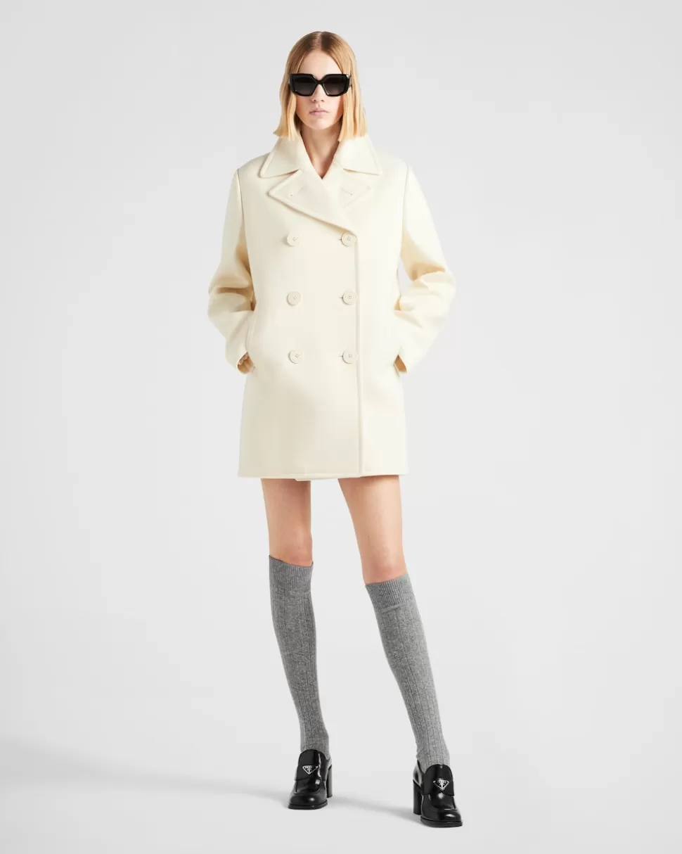 Prada Chaquetón Marinero De Botonadura Doble De Paño^Mujer CHAQUETAS Y ABRIGOS