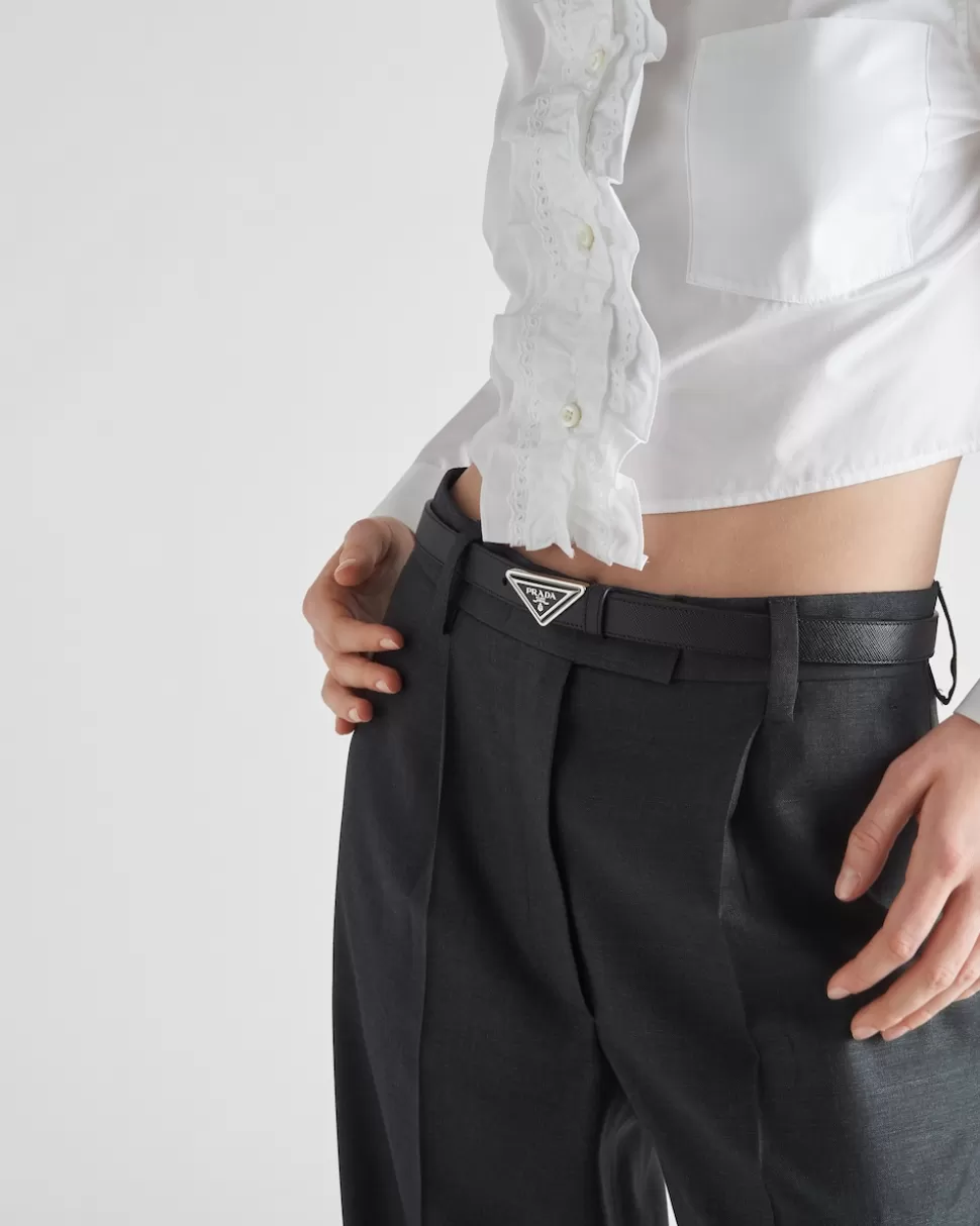 Prada Cinturón De Piel Saffiano^Mujer CINTURONES