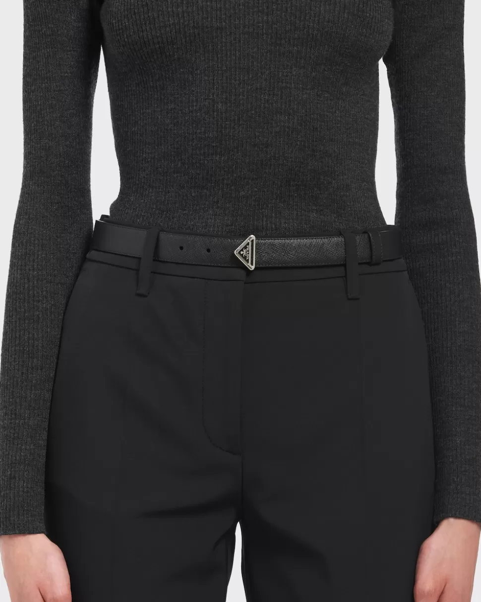 Prada Cinturón De Piel Saffiano^Mujer CINTURONES