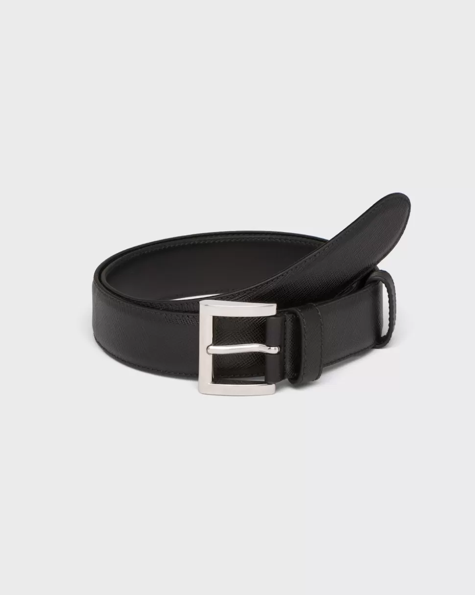 Prada Cinturón De Piel Saffiano^Mujer CINTURONES