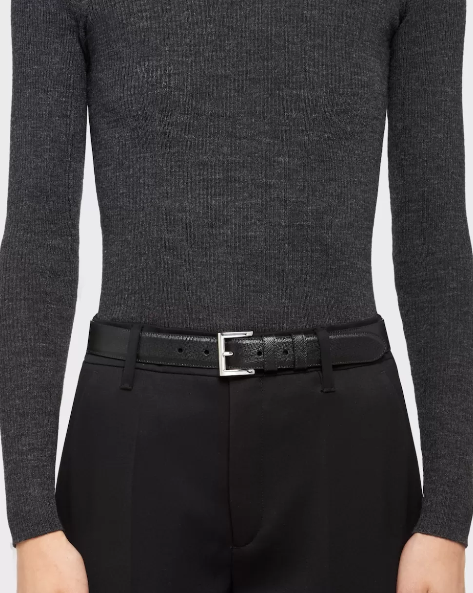 Prada Cinturón De Piel Saffiano^Mujer CINTURONES