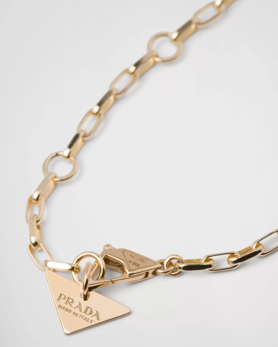 Prada Collar Con Colgante Mediano Eternal Gold De Oro Amarillo^Mujer COLECCIÓN DE JOYERÍA ELEGANTE