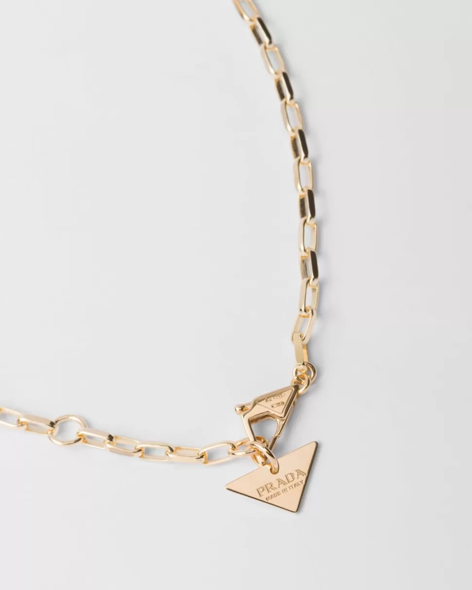 Prada Collar Con Colgante Pequeño Eternal Gold De Oro Amarillo^Mujer/Hombre COLECCIÓN DE JOYERÍA ELEGANTE | COLECCIÓN DE JOYERÍA ELEGANTE