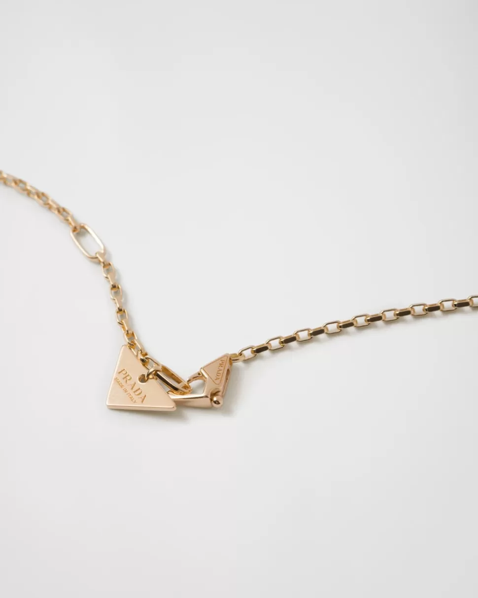 Prada Collar Con Microcolgante Triangular Eternal Gold De Oro Amarillo Y Diamantes^Mujer/Hombre COLECCIÓN DE JOYERÍA ELEGANTE | COLECCIÓN DE JOYERÍA ELEGANTE