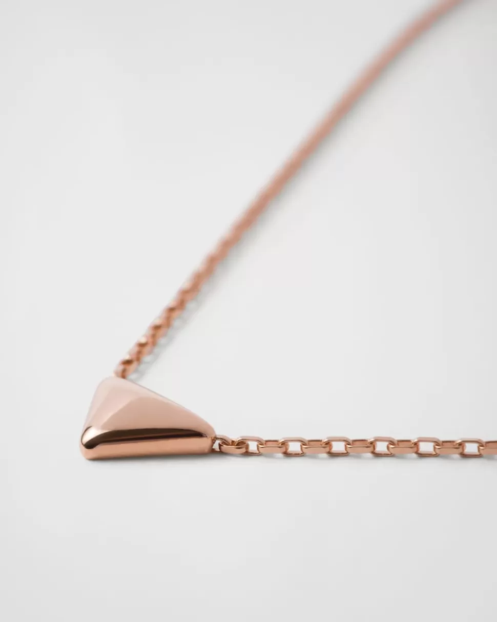 Prada Collar Eternal Gold En Oro Rosa Con Colgante De Minitriángulo^Mujer/Hombre COLECCIÓN DE JOYERÍA ELEGANTE | COLECCIÓN DE JOYERÍA ELEGANTE