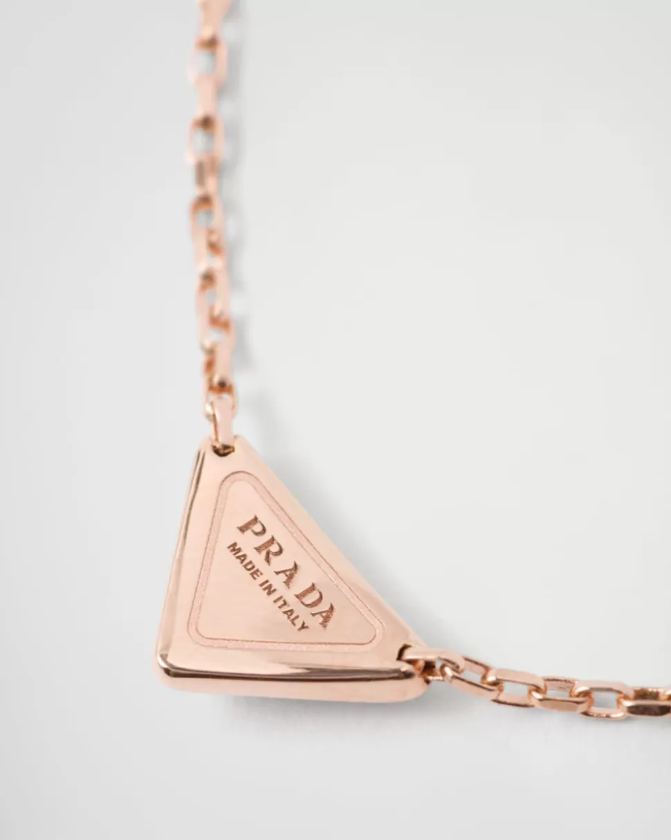 Prada Collar Eternal Gold En Oro Rosa Con Colgante De Minitriángulo^Mujer/Hombre COLECCIÓN DE JOYERÍA ELEGANTE | COLECCIÓN DE JOYERÍA ELEGANTE