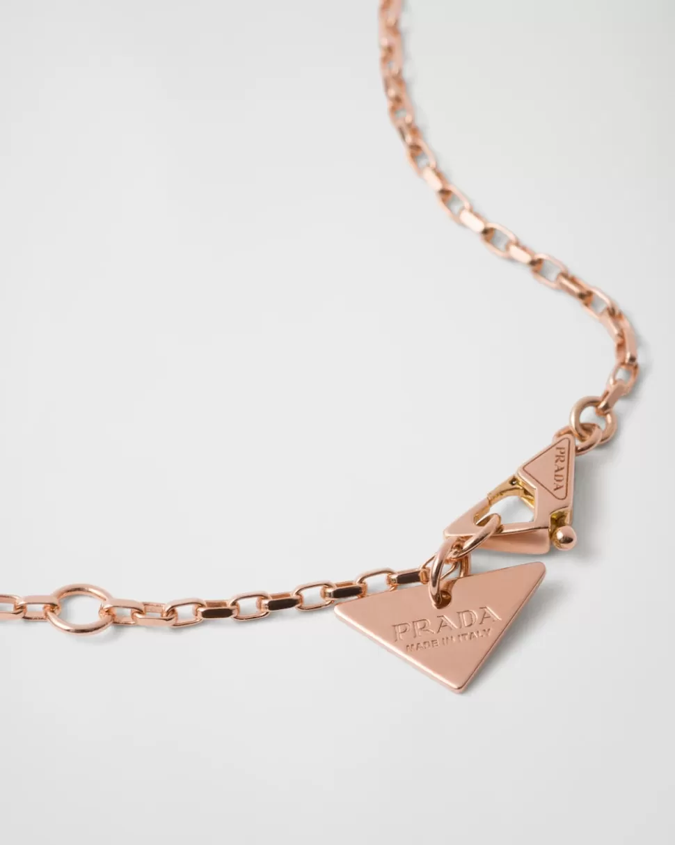 Prada Collar Eternal Gold En Oro Rosa Con Colgante De Minitriángulo^Mujer/Hombre COLECCIÓN DE JOYERÍA ELEGANTE | COLECCIÓN DE JOYERÍA ELEGANTE