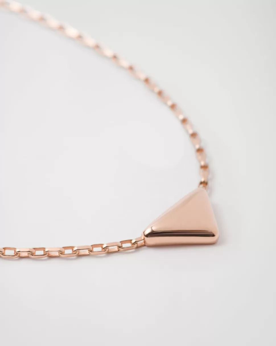 Prada Collar Eternal Gold En Oro Rosa Con Colgante De Triángulo Pequeño^Mujer/Hombre COLECCIÓN DE JOYERÍA ELEGANTE | COLECCIÓN DE JOYERÍA ELEGANTE
