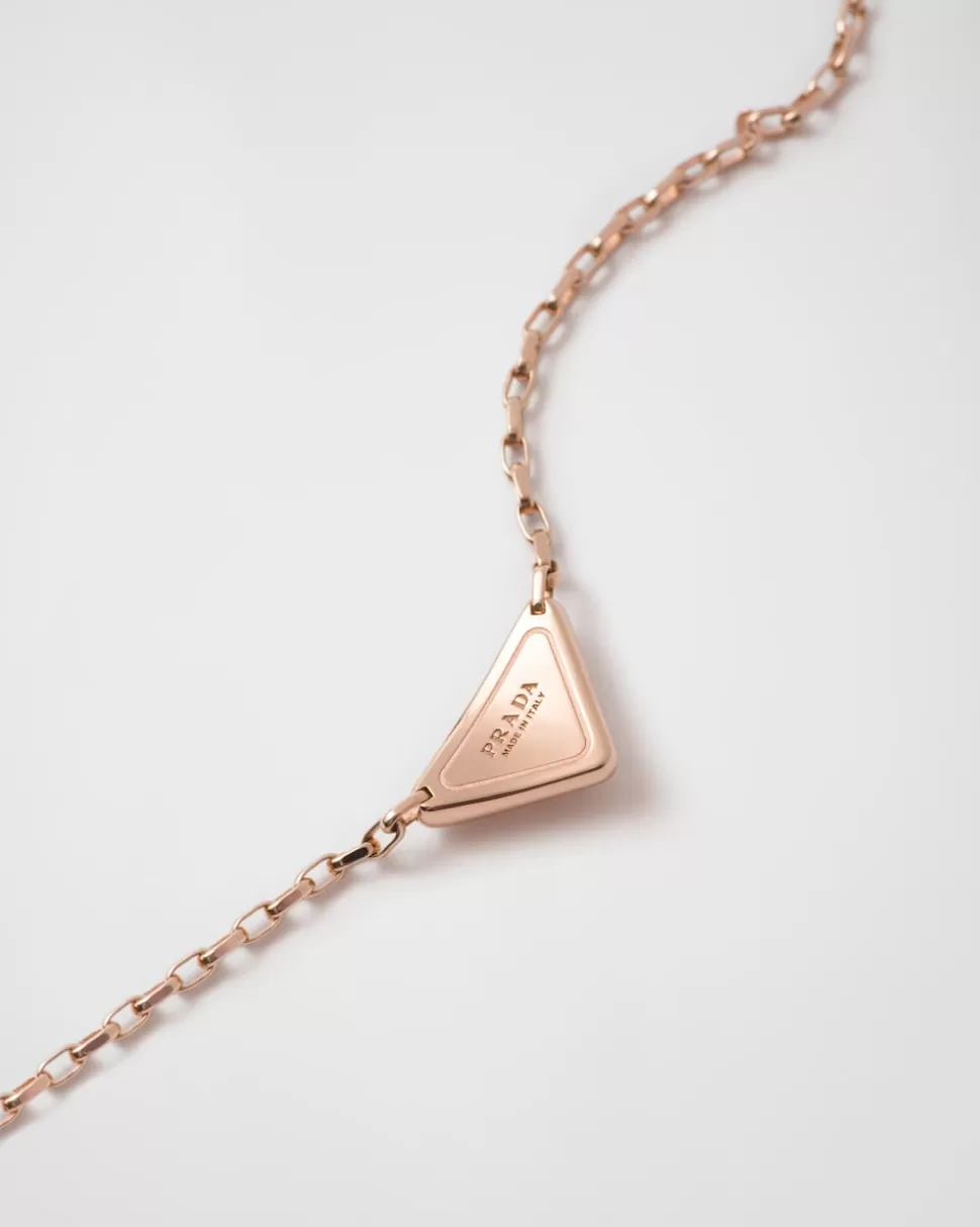 Prada Collar Eternal Gold En Oro Rosa Con Colgante De Triángulo Pequeño^Mujer/Hombre COLECCIÓN DE JOYERÍA ELEGANTE | COLECCIÓN DE JOYERÍA ELEGANTE