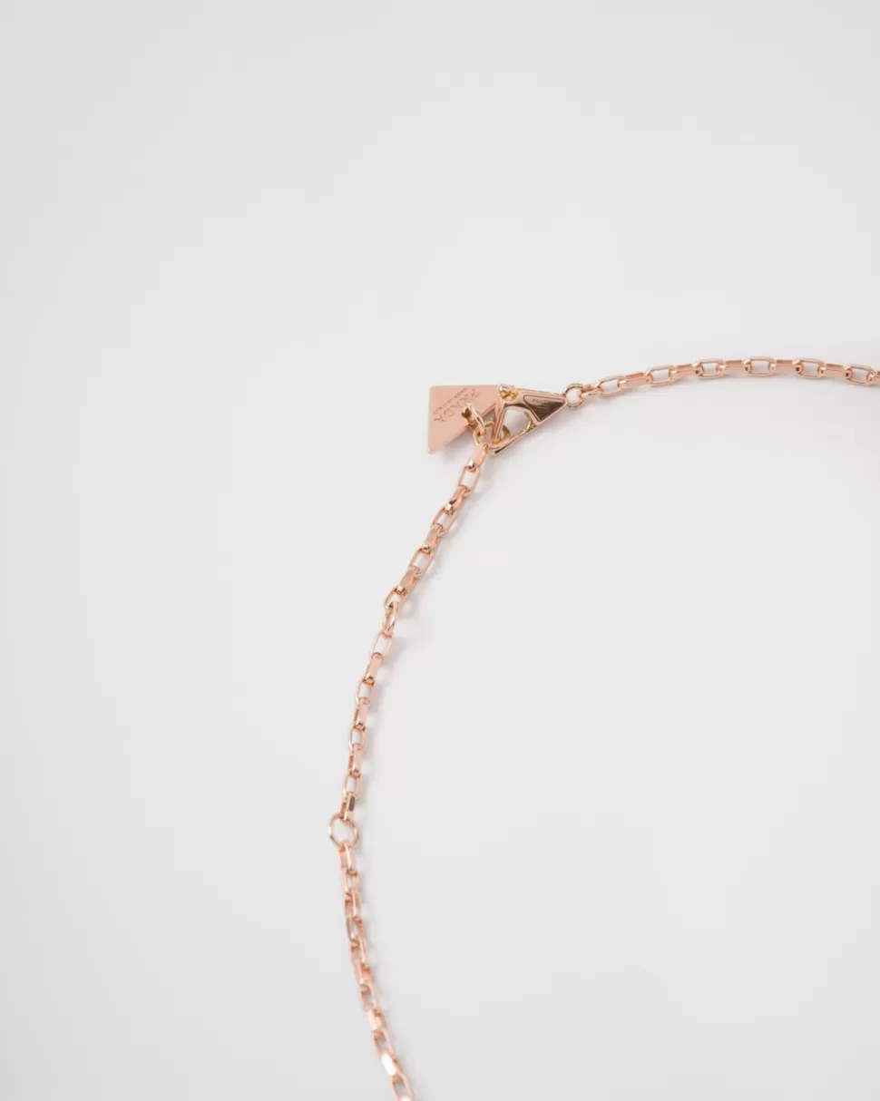 Prada Collar Eternal Gold En Oro Rosa Con Colgante De Triángulo Pequeño^Mujer/Hombre COLECCIÓN DE JOYERÍA ELEGANTE | COLECCIÓN DE JOYERÍA ELEGANTE