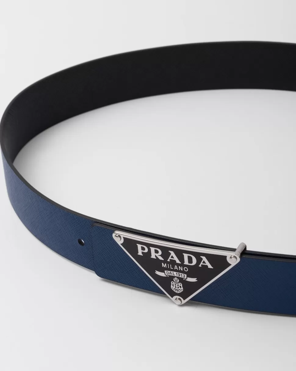 Prada Correa De Cinturón Reversible De Piel Saffiano^Hombre CINTURONES PERSONALIZADOS