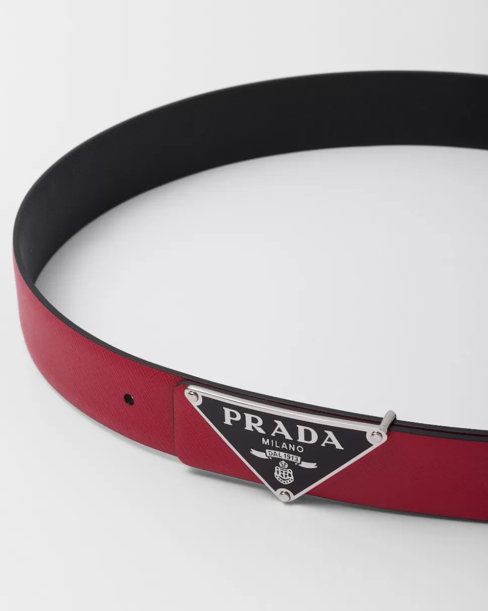 Prada Correa De Cinturón Reversible De Piel Saffiano^Hombre CINTURONES PERSONALIZADOS
