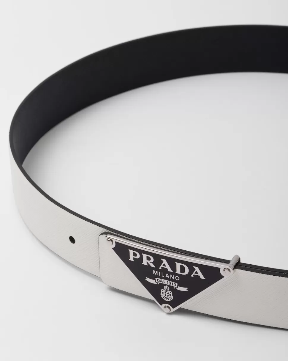 Prada Correa De Cinturón Reversible De Piel Saffiano^Hombre CINTURONES PERSONALIZADOS