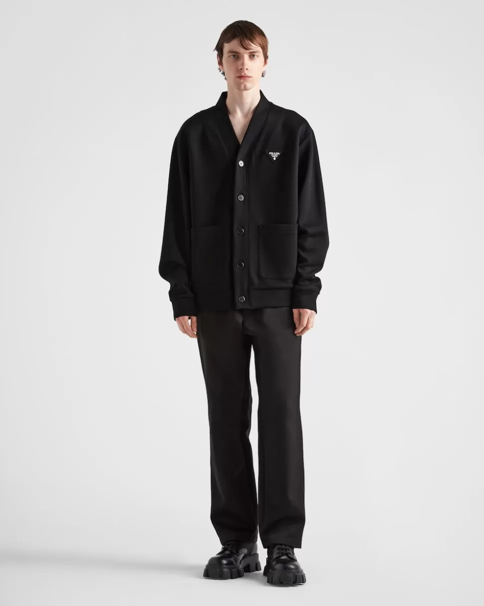 Prada Cárdigan De Felpa De Algodón^Hombre ROPA DEPORTIVA Y SUDADERAS