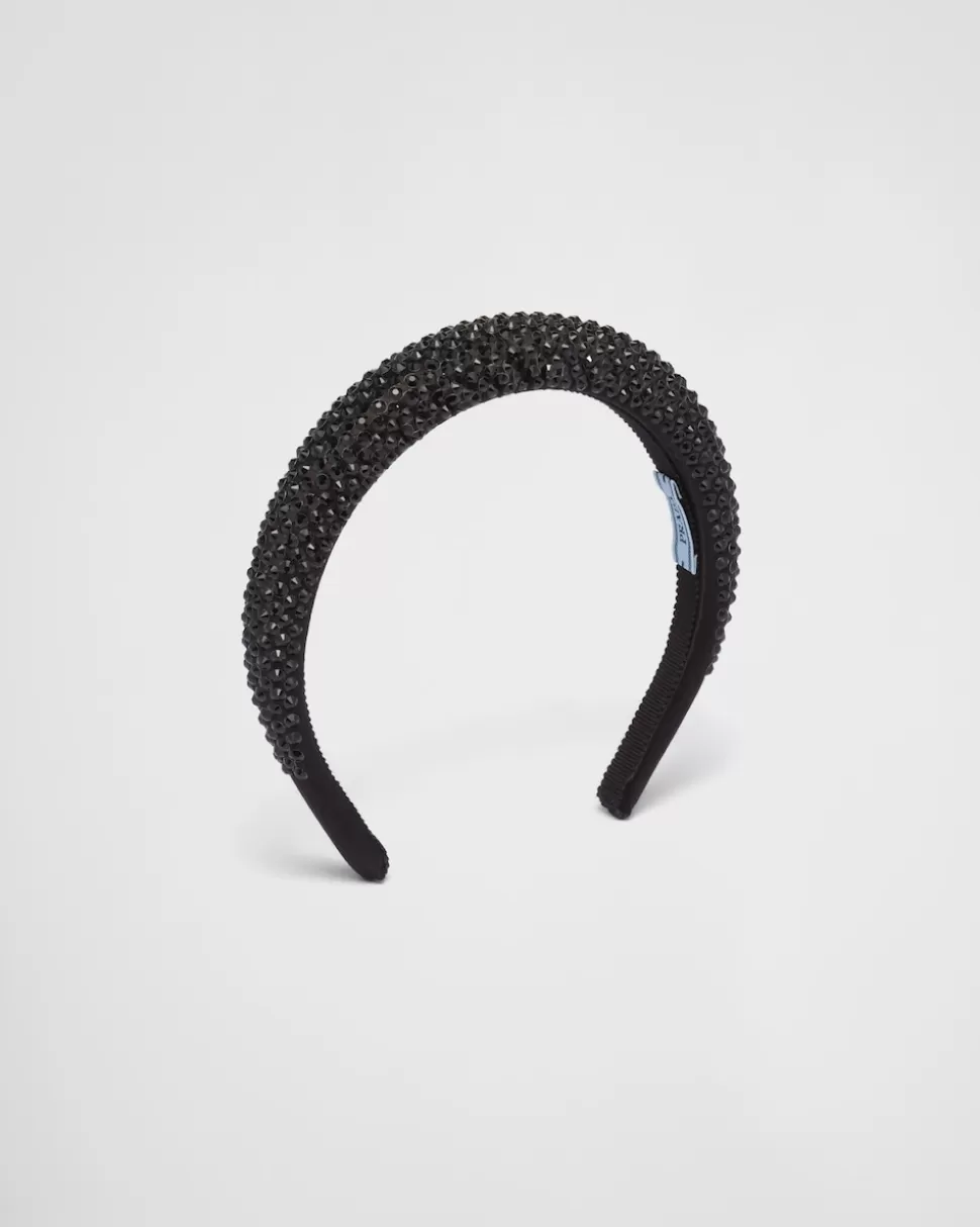 Prada Diadema De Satén Ornamentada^Mujer DIADEMAS Y ACCESORIOS PARA EL PELO