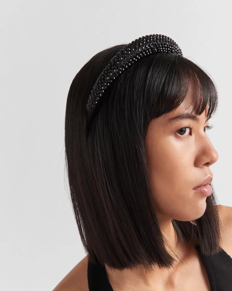 Prada Diadema De Satén Ornamentada^Mujer DIADEMAS Y ACCESORIOS PARA EL PELO