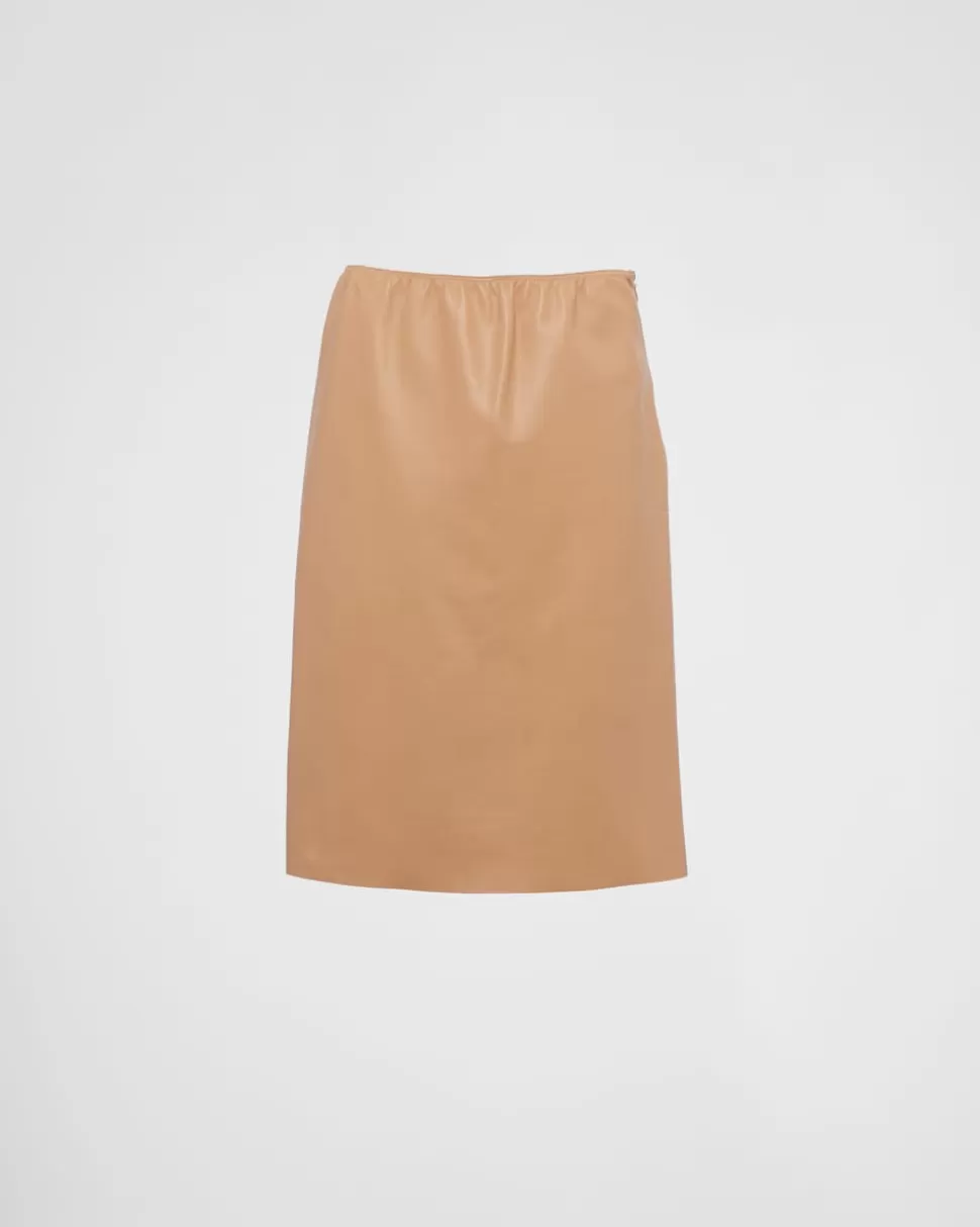 Prada Falda De Napa^Mujer ROPA DE PIEL