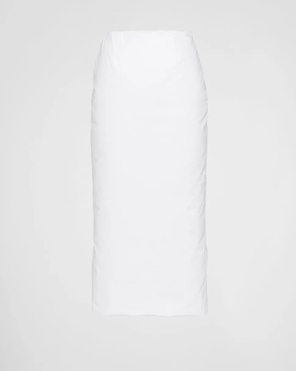Prada Falda De Tubo De Algodón Acolchada^Mujer FALDAS