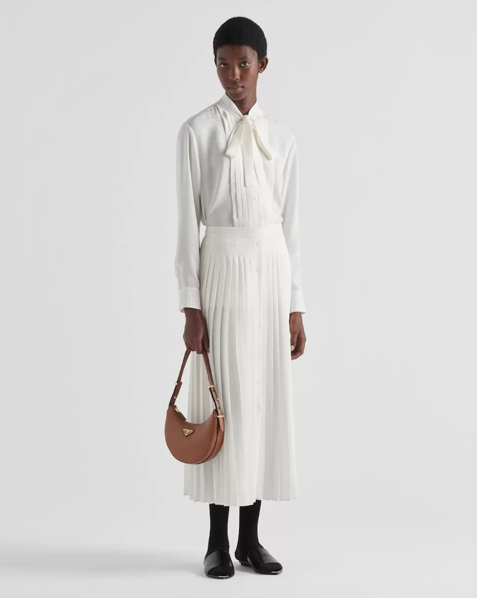 Prada Falda Larga De Crepé De China^Mujer FALDAS
