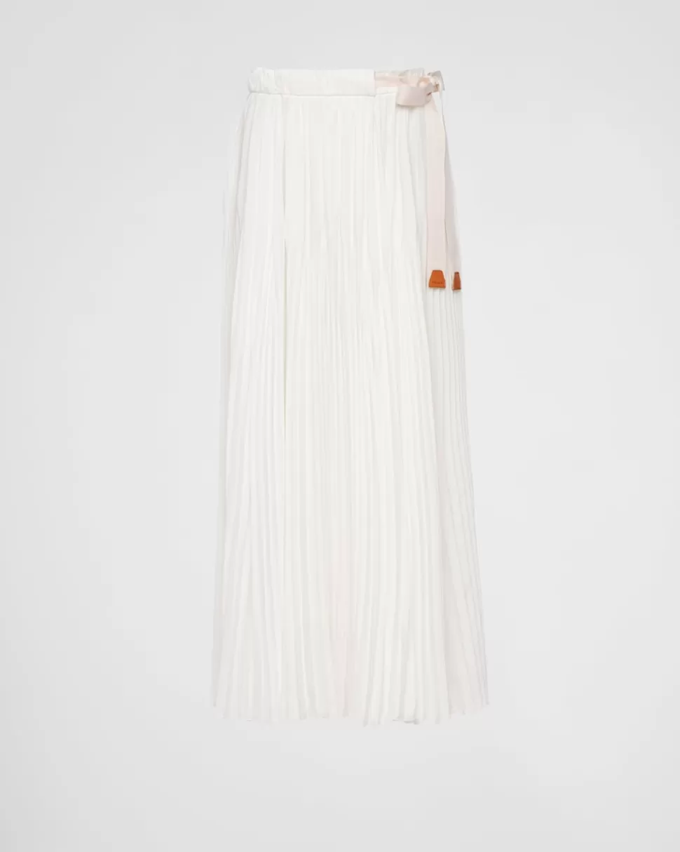 Prada Falda Midi De Crêpe De Chine^Mujer FALDAS