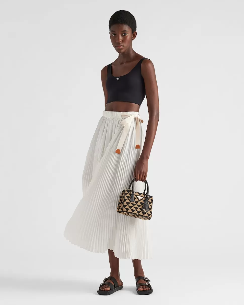 Prada Falda Midi De Crêpe De Chine^Mujer FALDAS