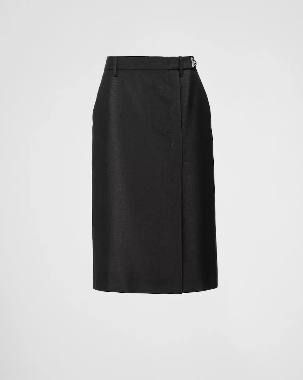 Prada Falda Midi De Kid Mohair^Mujer FALDAS