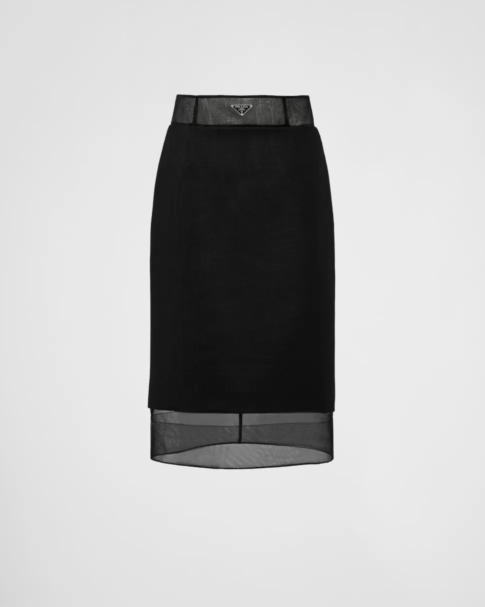 Prada Falda Midi De Lana Con Miriñaque^Mujer FALDAS