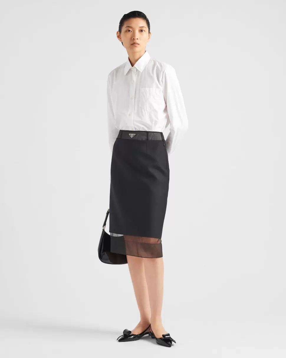 Prada Falda Midi De Lana Con Miriñaque^Mujer FALDAS
