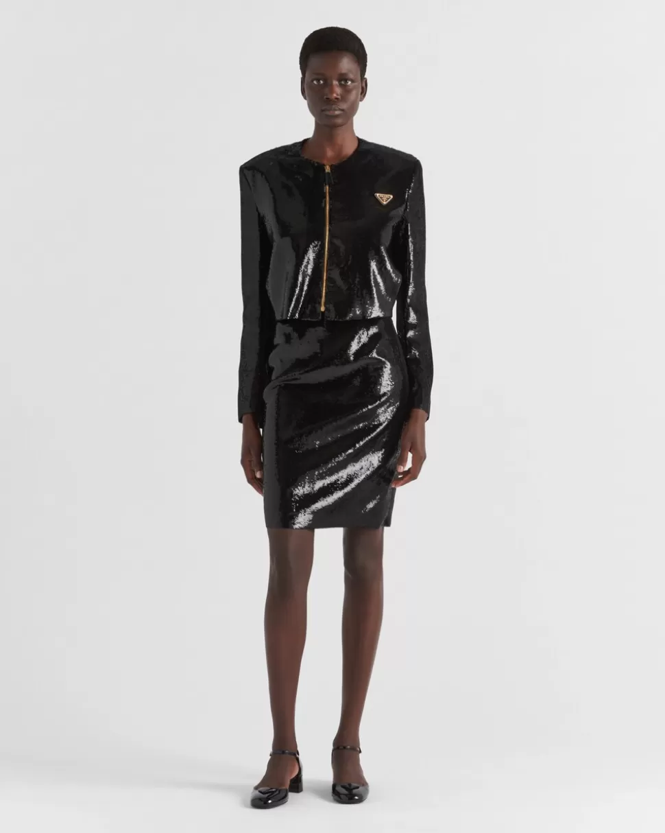 Prada Falda Midi De Lentejuelas^Mujer FALDAS