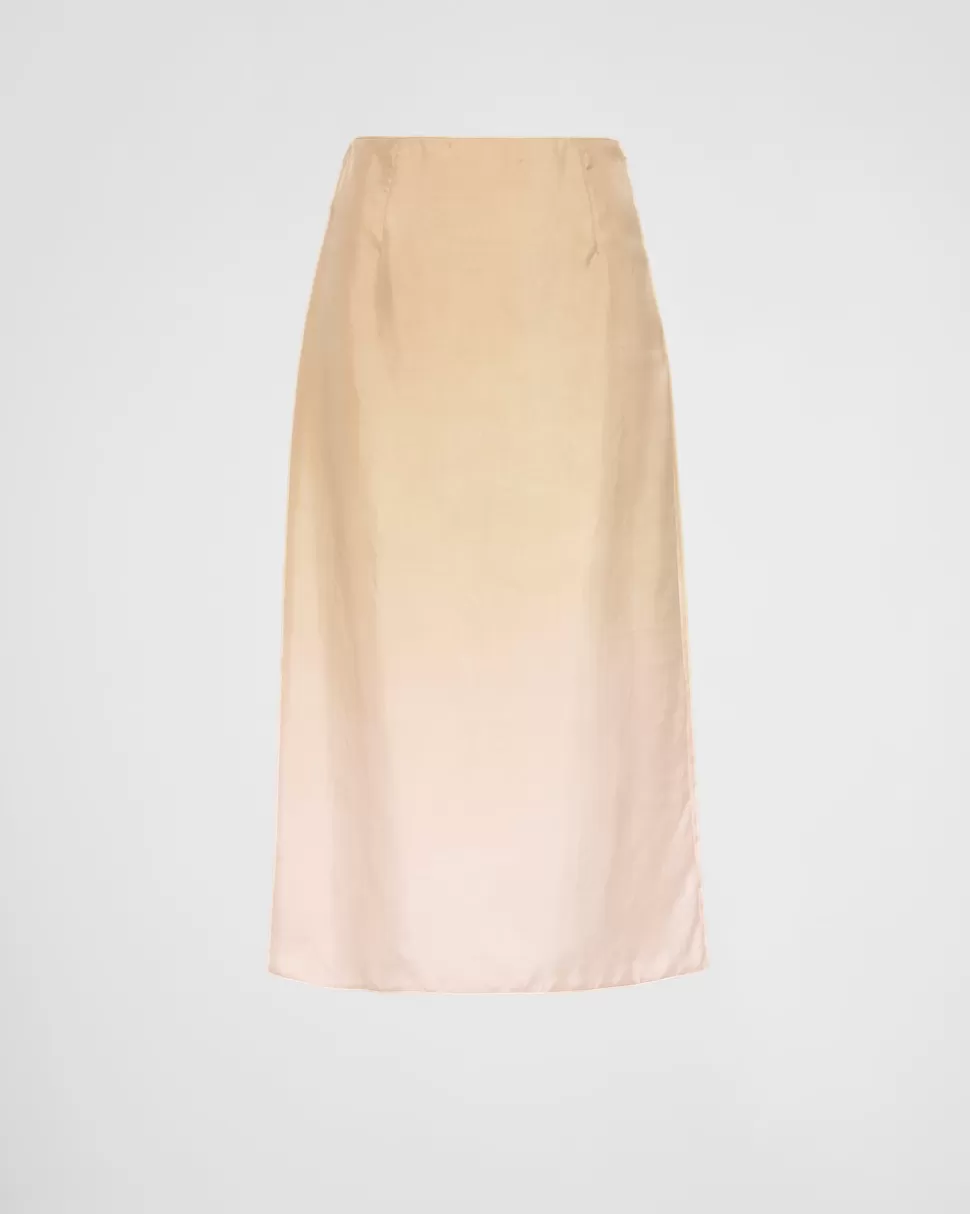 Prada Falda Midi De Sarga Con Degradado^Mujer FALDAS