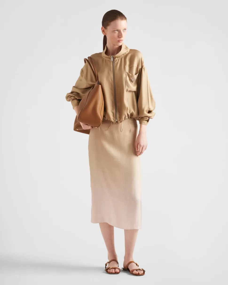 Prada Falda Midi De Sarga Con Degradado^Mujer FALDAS