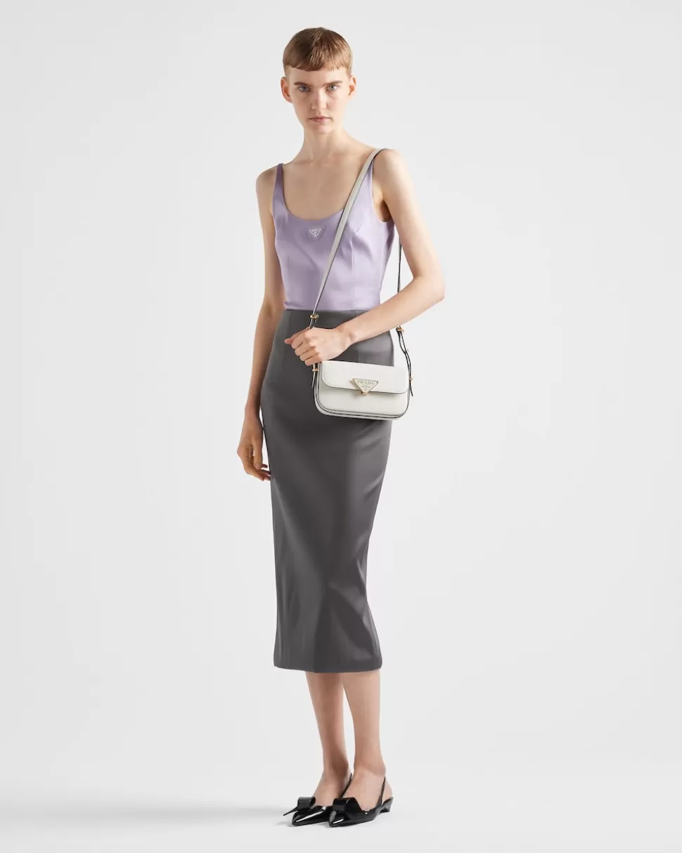 Prada Falda Midi De Satén Elástico^Mujer FALDAS